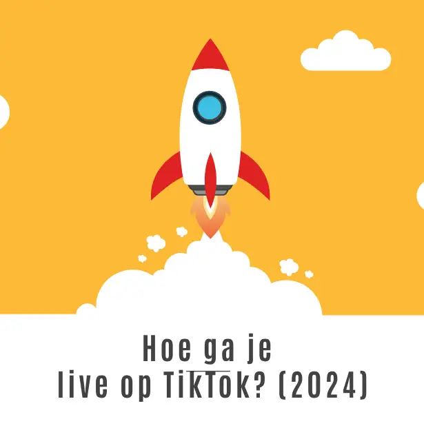 Afbeelding van een pictogram van een raket met de tekst "Hoe ga je live op Tiktok?"